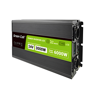 Green Cell PowerInverter LCD 24 V 3000W/60000W vehicle inverter with display - pure sine wave (INVGC24P3000LCD)